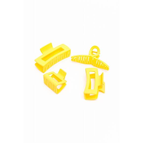 NEW 123 AMORE women's claw clip set in lemon - Picture 2 of 10